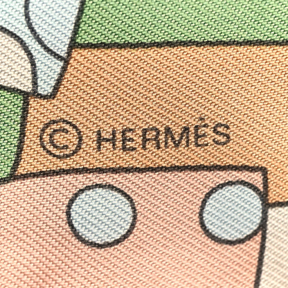 Hermes Silk Les Murmures de la Foret Twilly Beige Rose Bleu 4 of 4