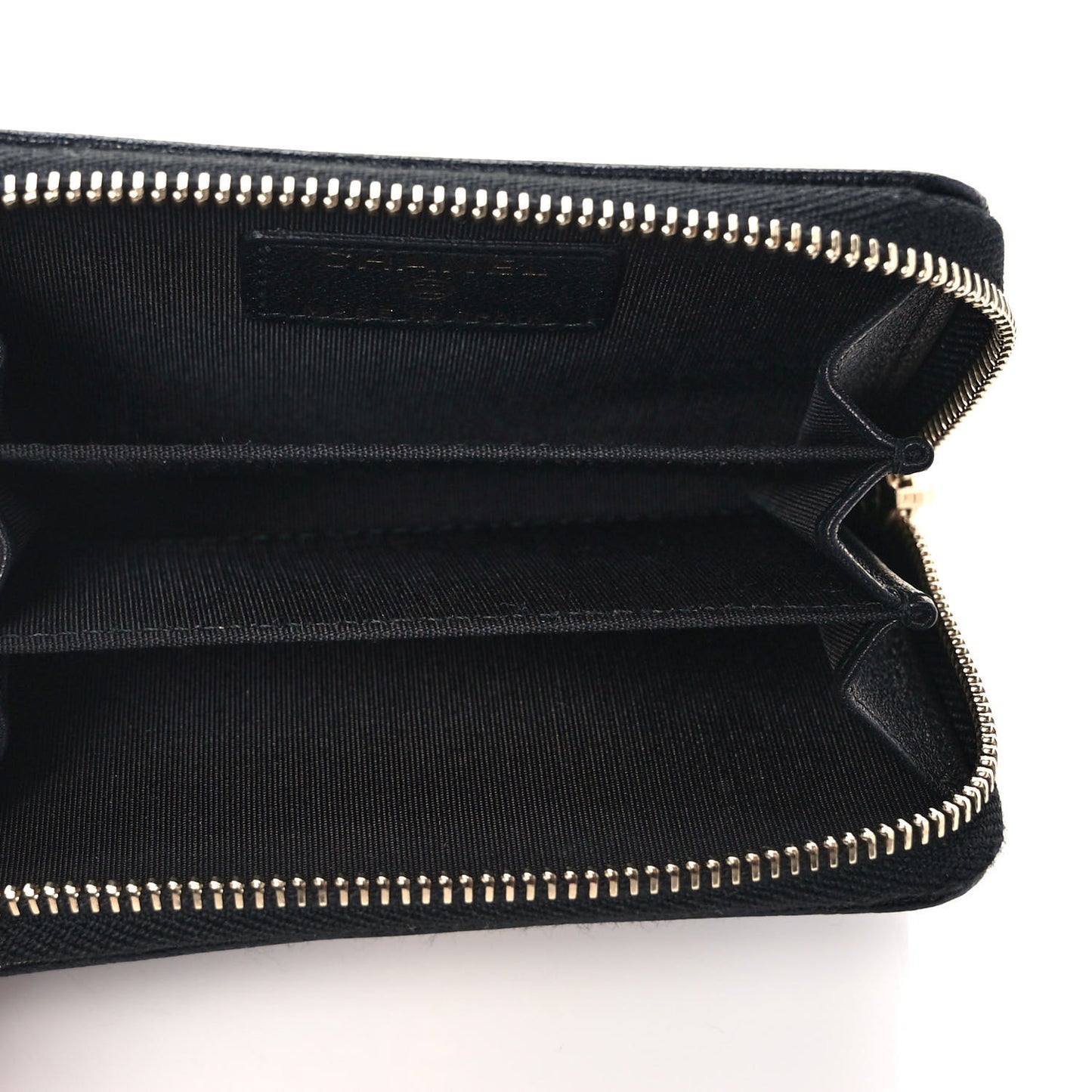 Sheepskin Quilted Mademoiselle Vintage Zip Coin Purse Beige Black