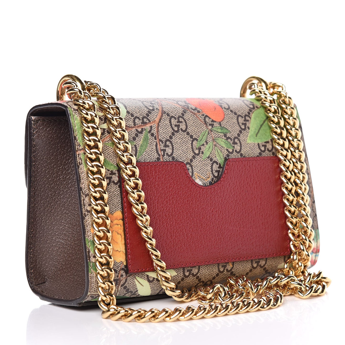 GG Supreme Monogram Tian Small Padlock Shoulder Bag Beige Multicolor New Acero