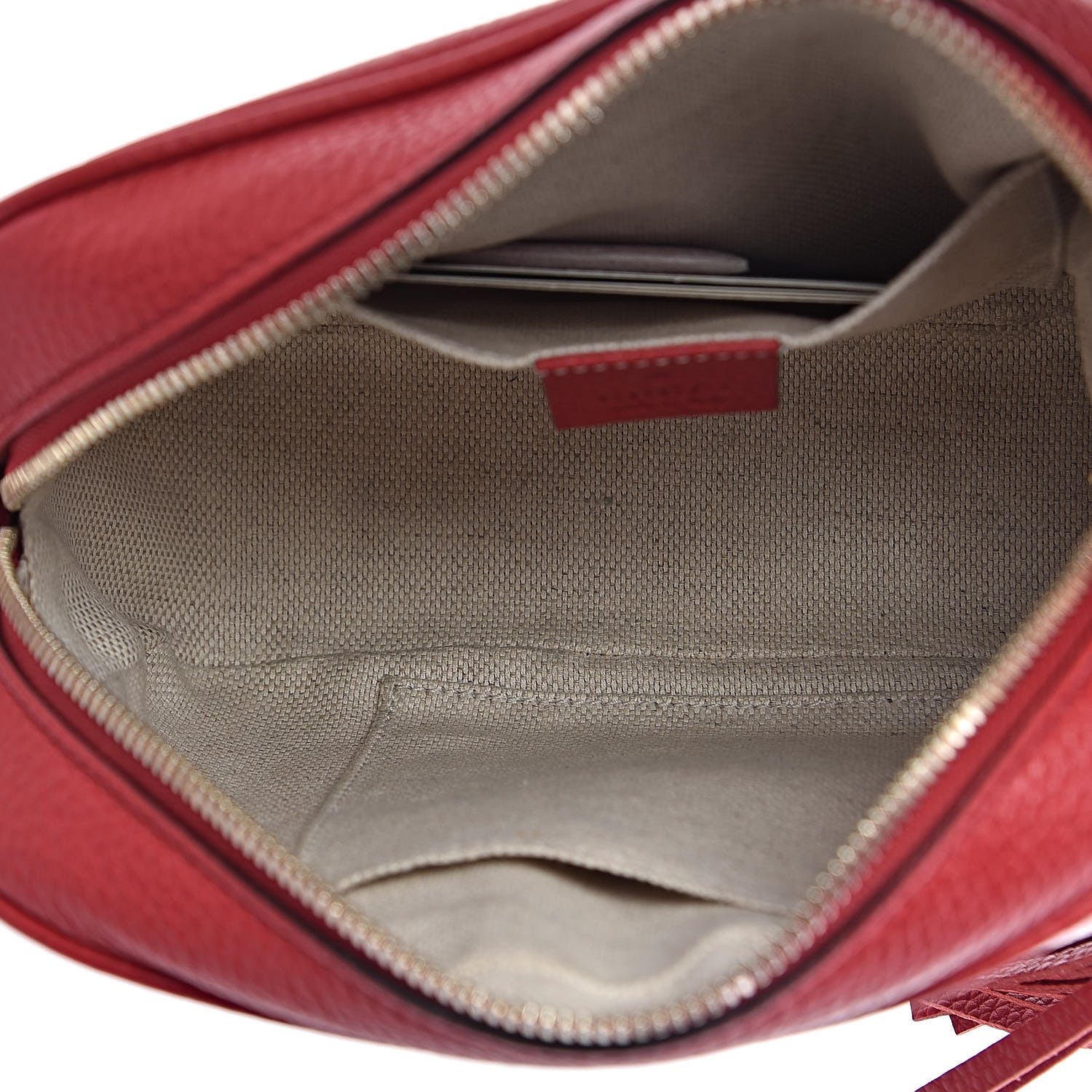 Gucci Pebbled Calfskin Small Soho Disco Bag Vibrant Red 5 of 10