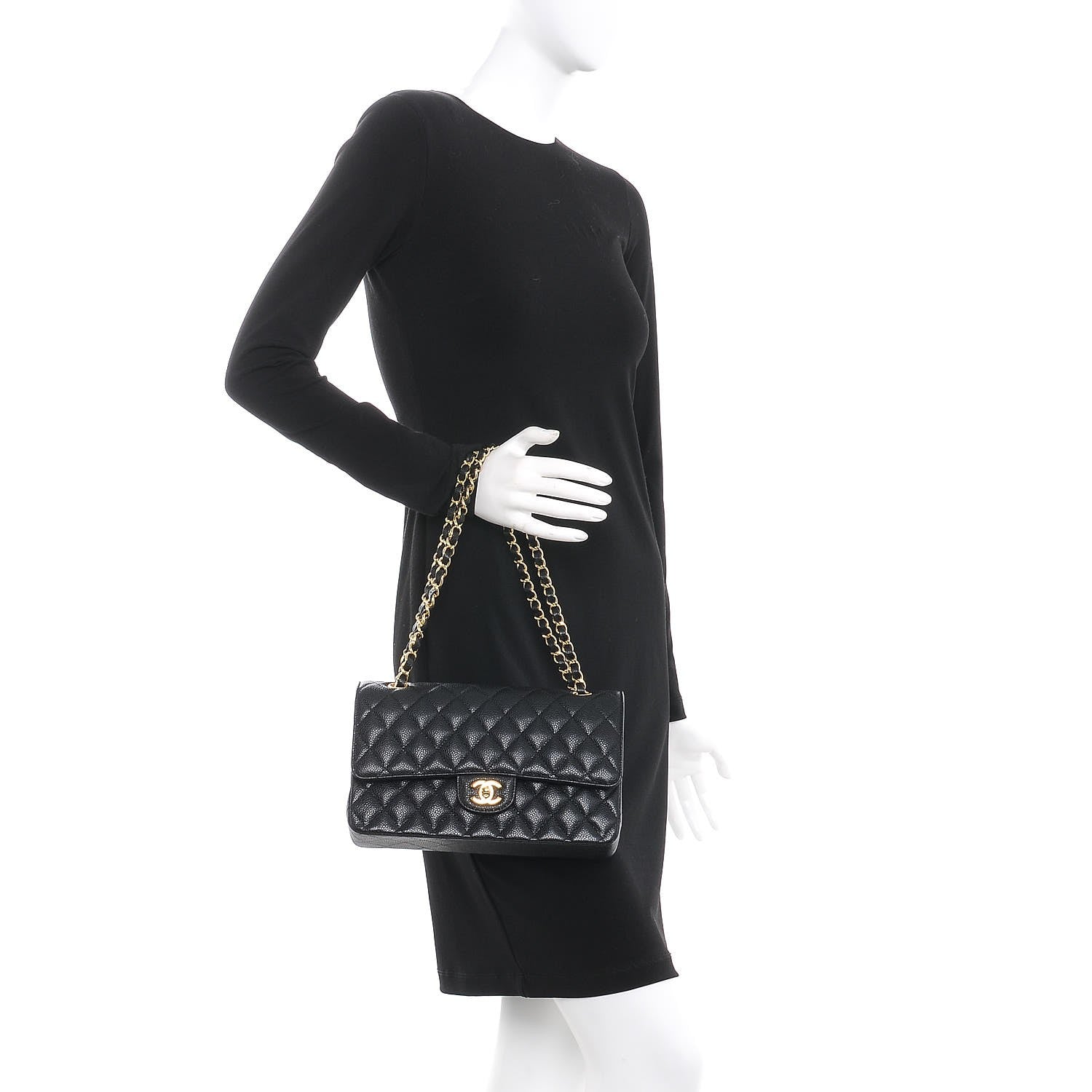 Chanel Caviar Quilted Medium Double Flap Black 3 of 9
