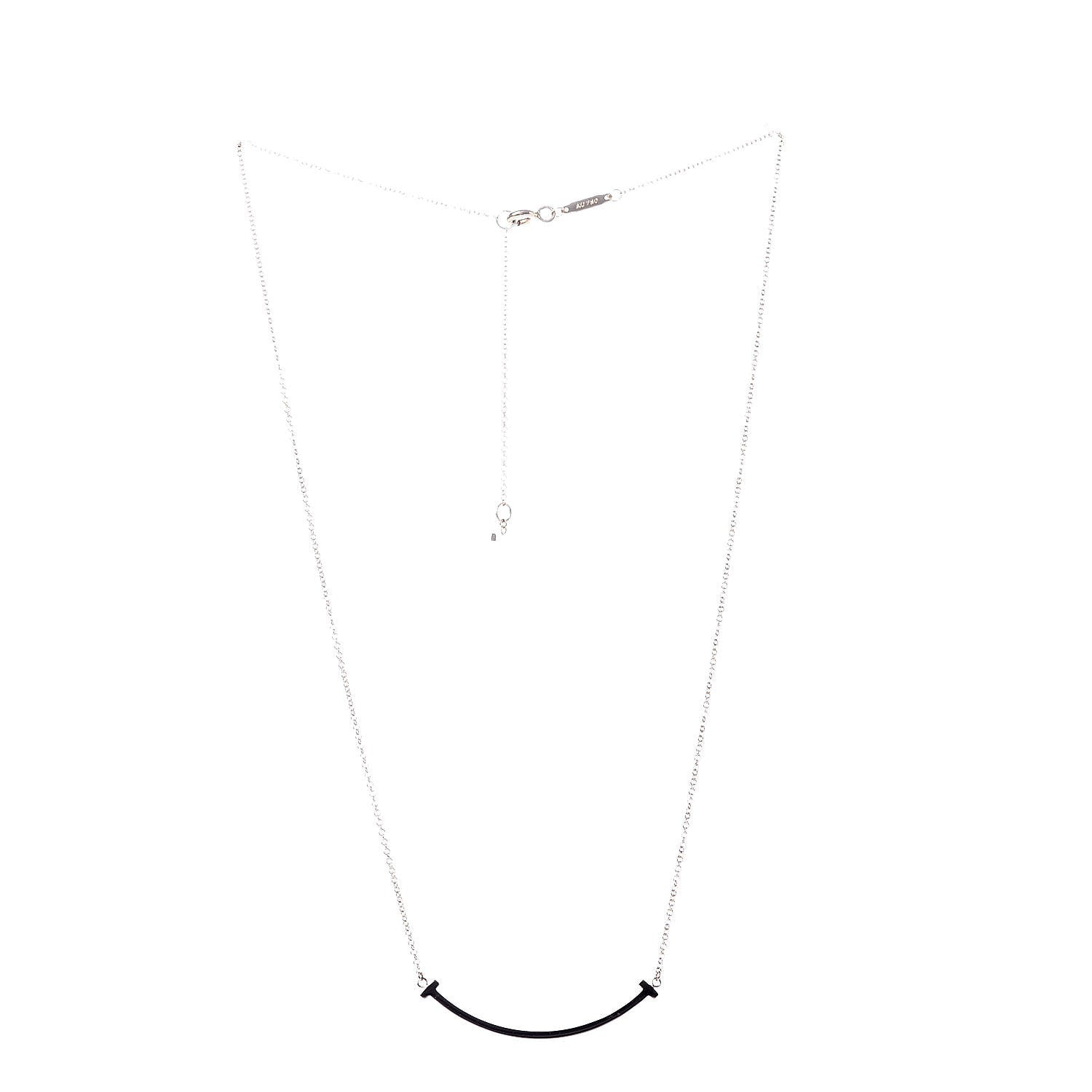 Tiffany 18K Rose Gold Small T Smile Pendant Necklace 3 of 6
