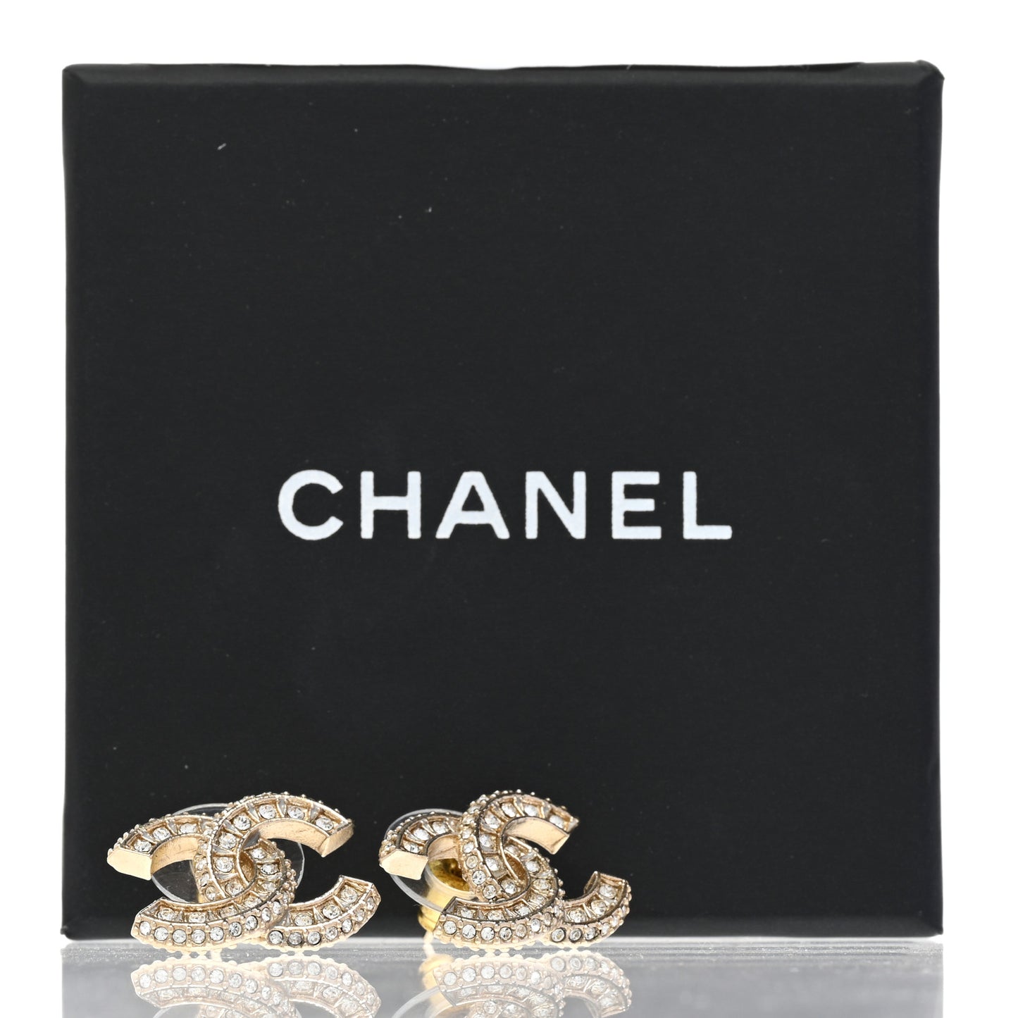 Crystal Timeless CC Earrings Gold