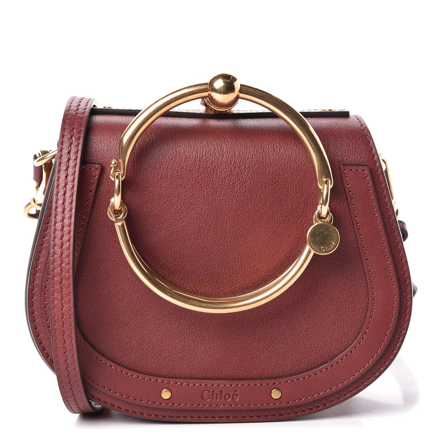 Chloe Calfskin Small Nile Bracelet Bag Sienna Red 1 of 10