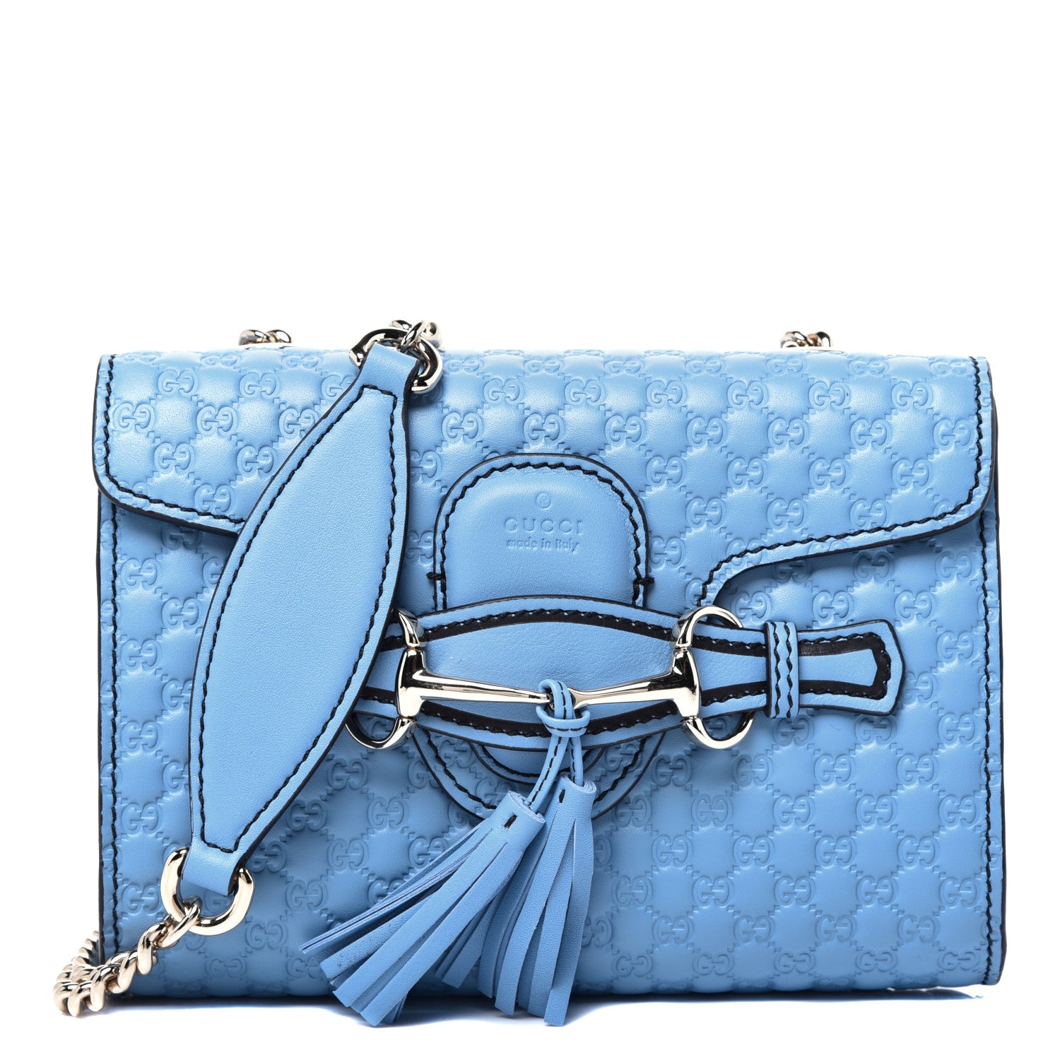 Gucci Soft Microguccissima Mini Emily Chain Shoulder Bag Mineral Blue 1 of 11
