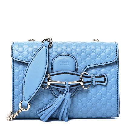 Gucci Soft Microguccissima Mini Emily Chain Shoulder Bag Mineral Blue 1 of 11