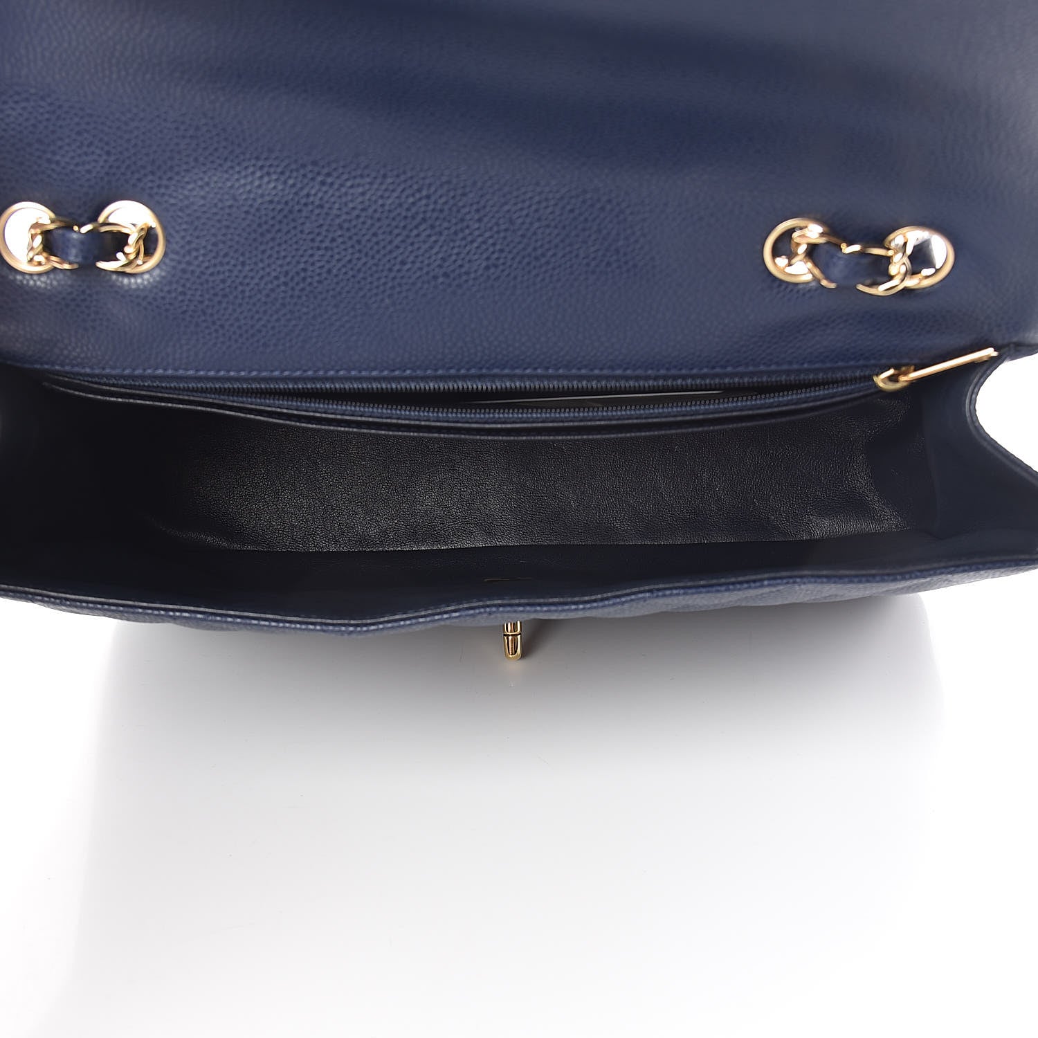 Chanel Caviar Quilted Jumbo Single Flap Dark Blue 5 of 11