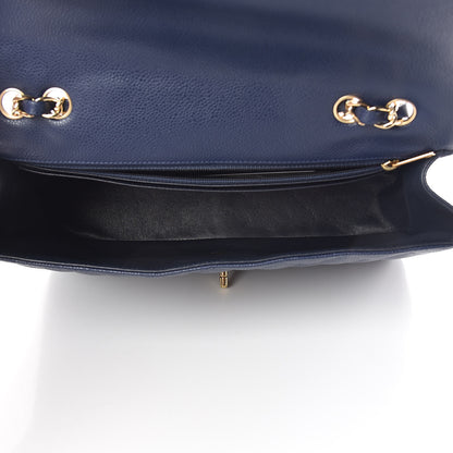 Chanel Caviar Quilted Jumbo Single Flap Dark Blue 5 of 11