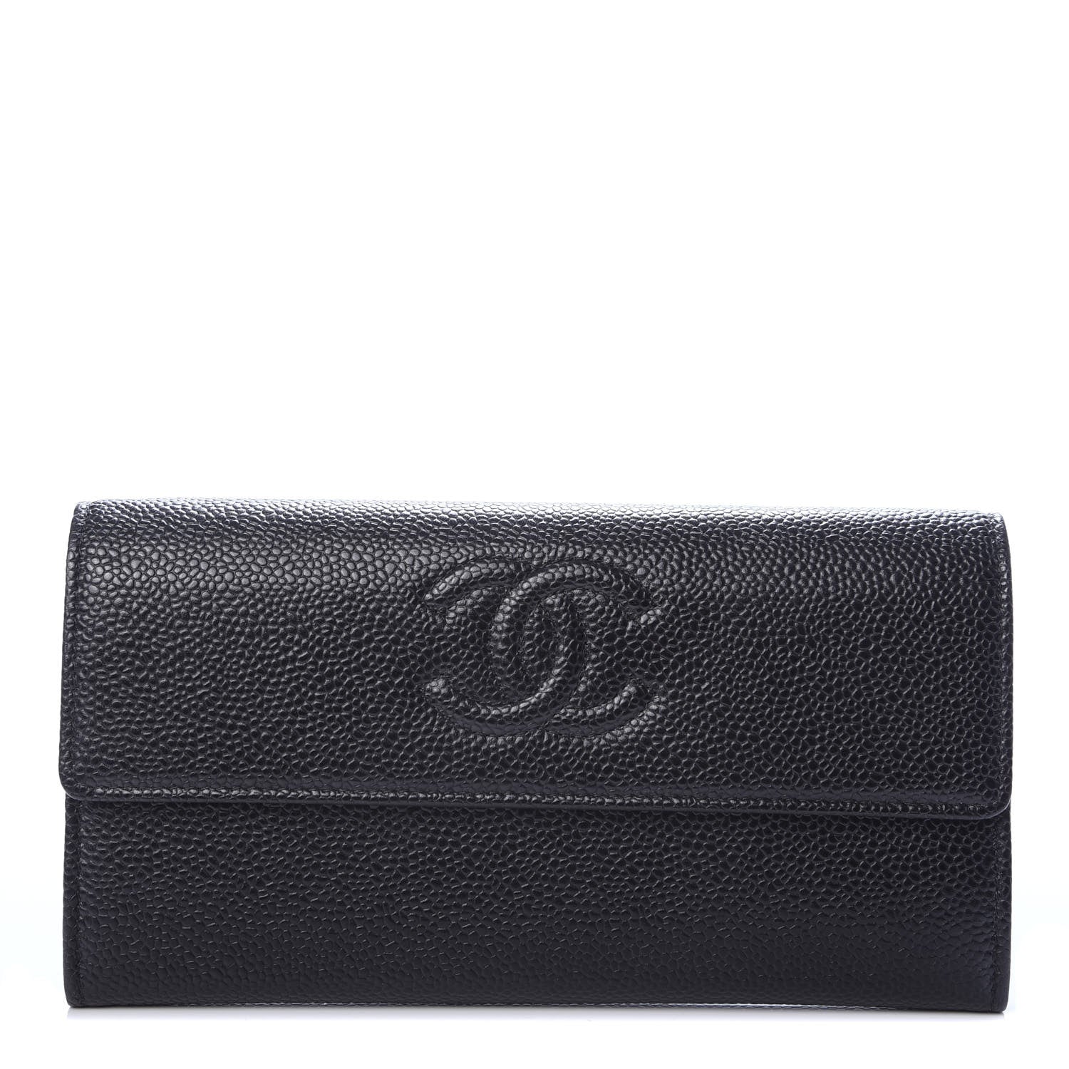 Chanel Caviar Timeless CC Large Gusset Flap Wallet Black 1 of 8