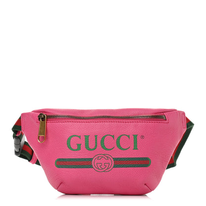 Gucci Grained Calfskin Small Logo Belt Bag Box Pink Green 1 of 8
