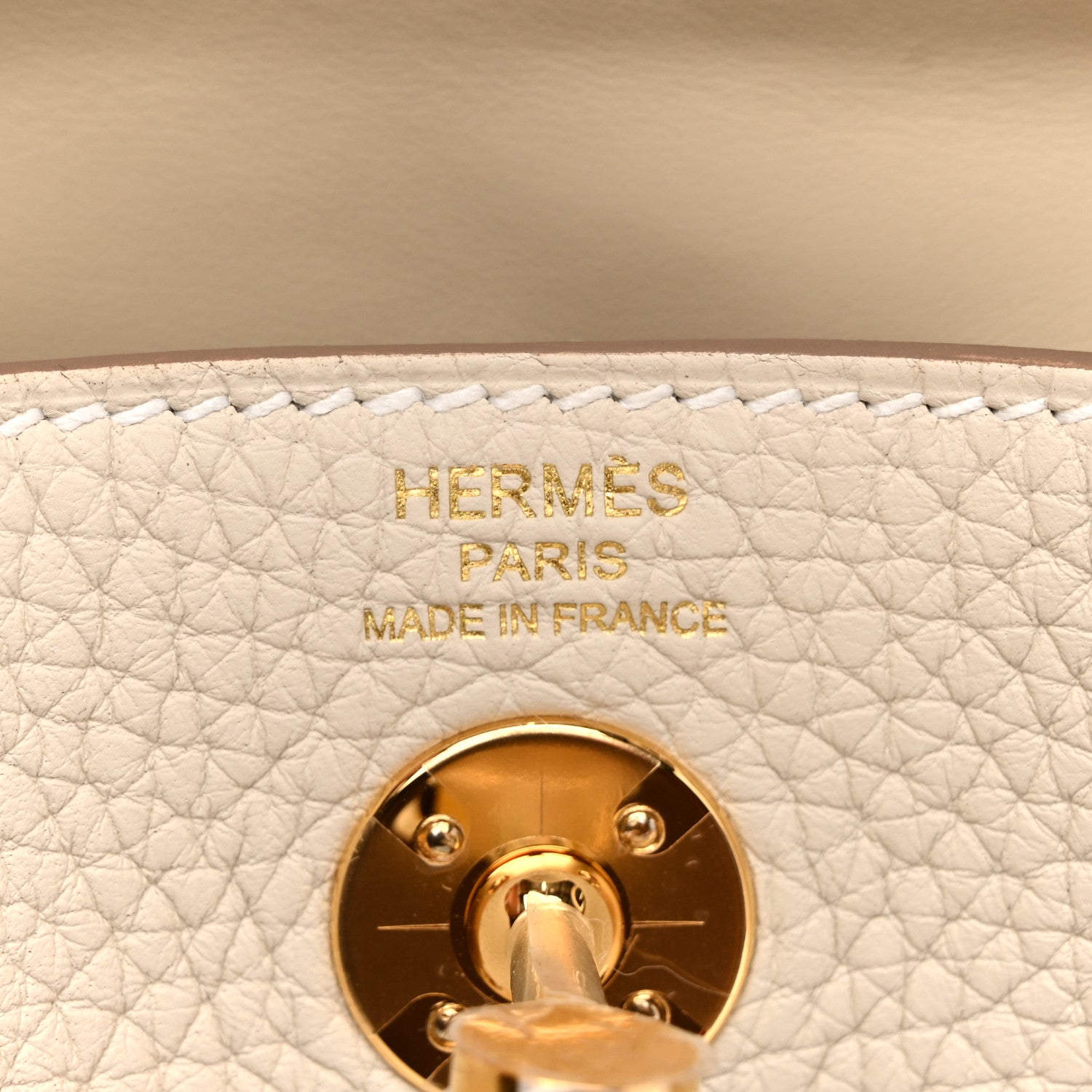 Hermes Taurillon Clemence Mini Lindy 20 Craie 6 of 11
