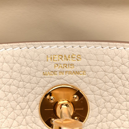 Hermes Taurillon Clemence Mini Lindy 20 Craie 6 of 11