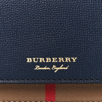Burberry Derby Calfskin House Check Wallet On Chain Navy 7 of 9