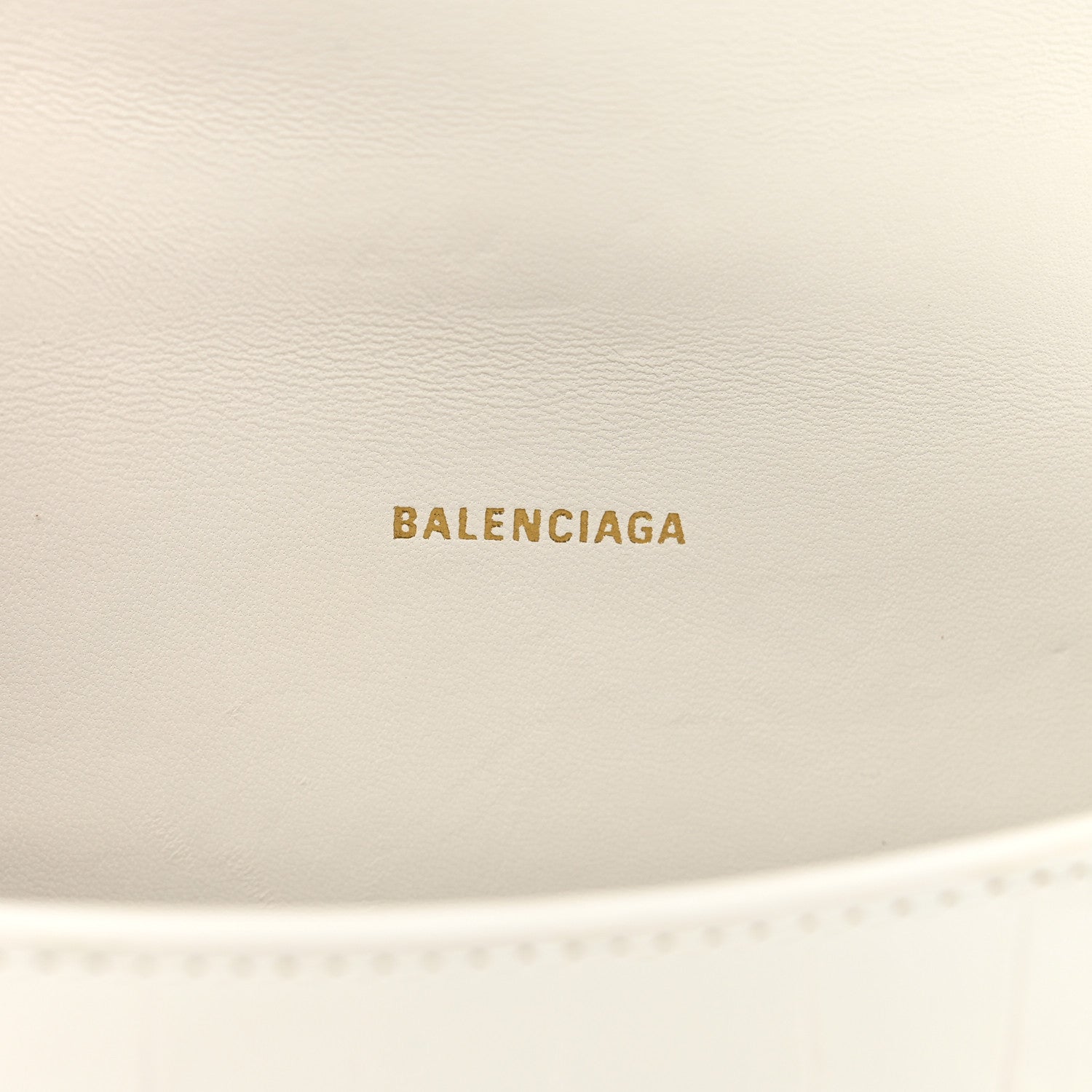 Balenciaga Shiny Calfskin Crocodile Embossed Hourglass Top Handle Bag XS White 6 of 11