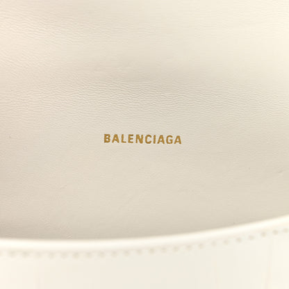 Balenciaga Shiny Calfskin Crocodile Embossed Hourglass Top Handle Bag XS White 6 of 11