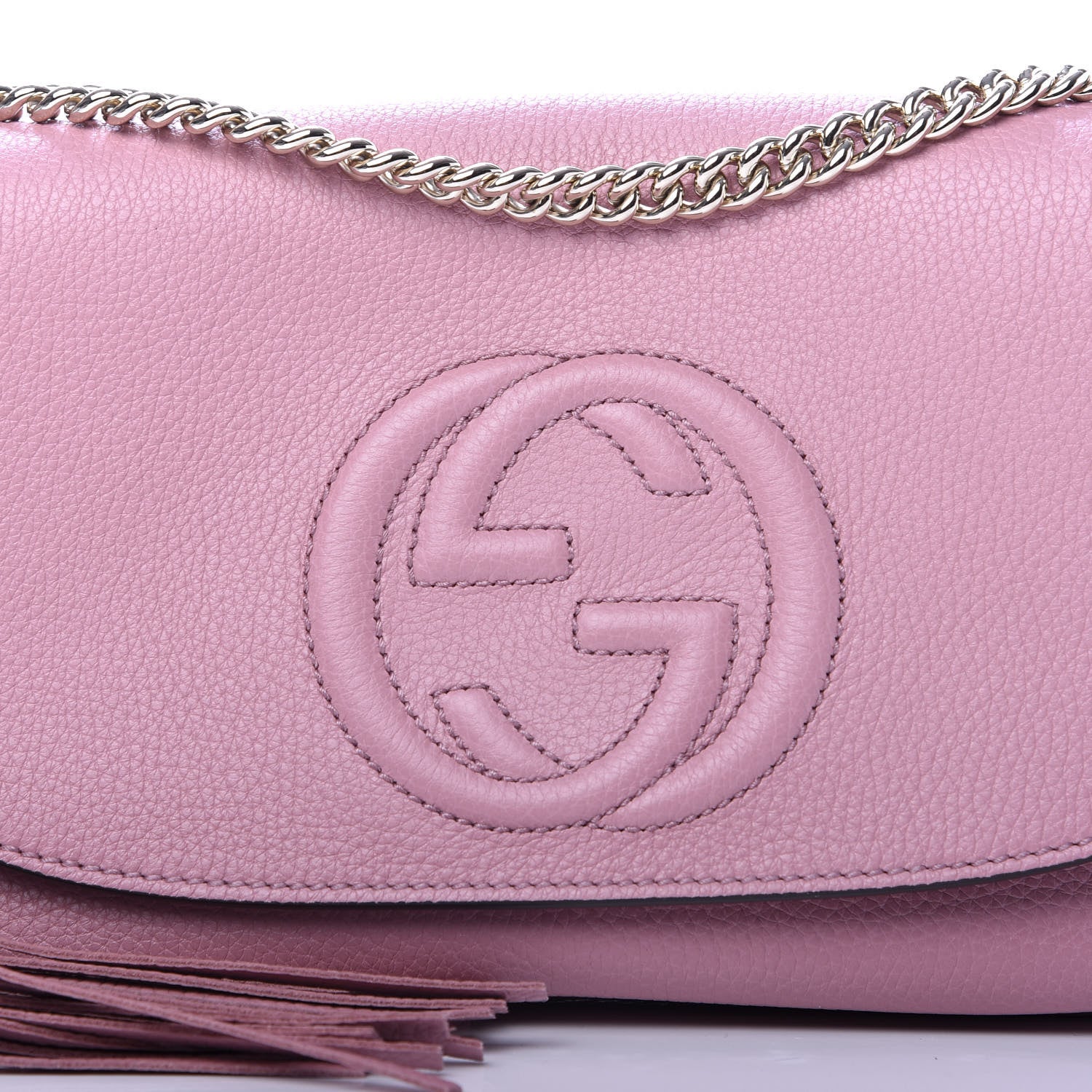 Gucci Pebbled Calfskin Medium Soho Flap Crossbody Pink 11 of 11