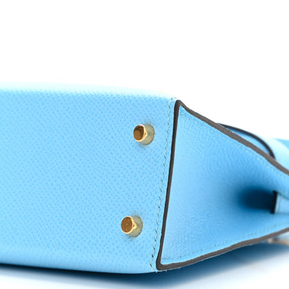 Hermes Epsom Mini Kelly Sellier 20 Celeste 10 of 12