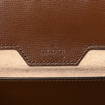 Gucci GG Supreme Monogram Azalea Calfskin Web Small Horsebit 1955 Crossbody Bag Beige Ebony Brown Sugar 6 of 10