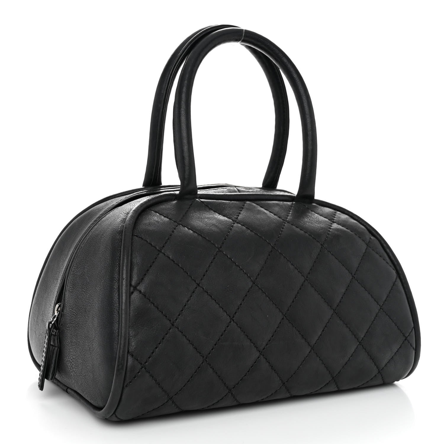 Chanel Calfskin Quilted Small Bowler Black 3 of 10