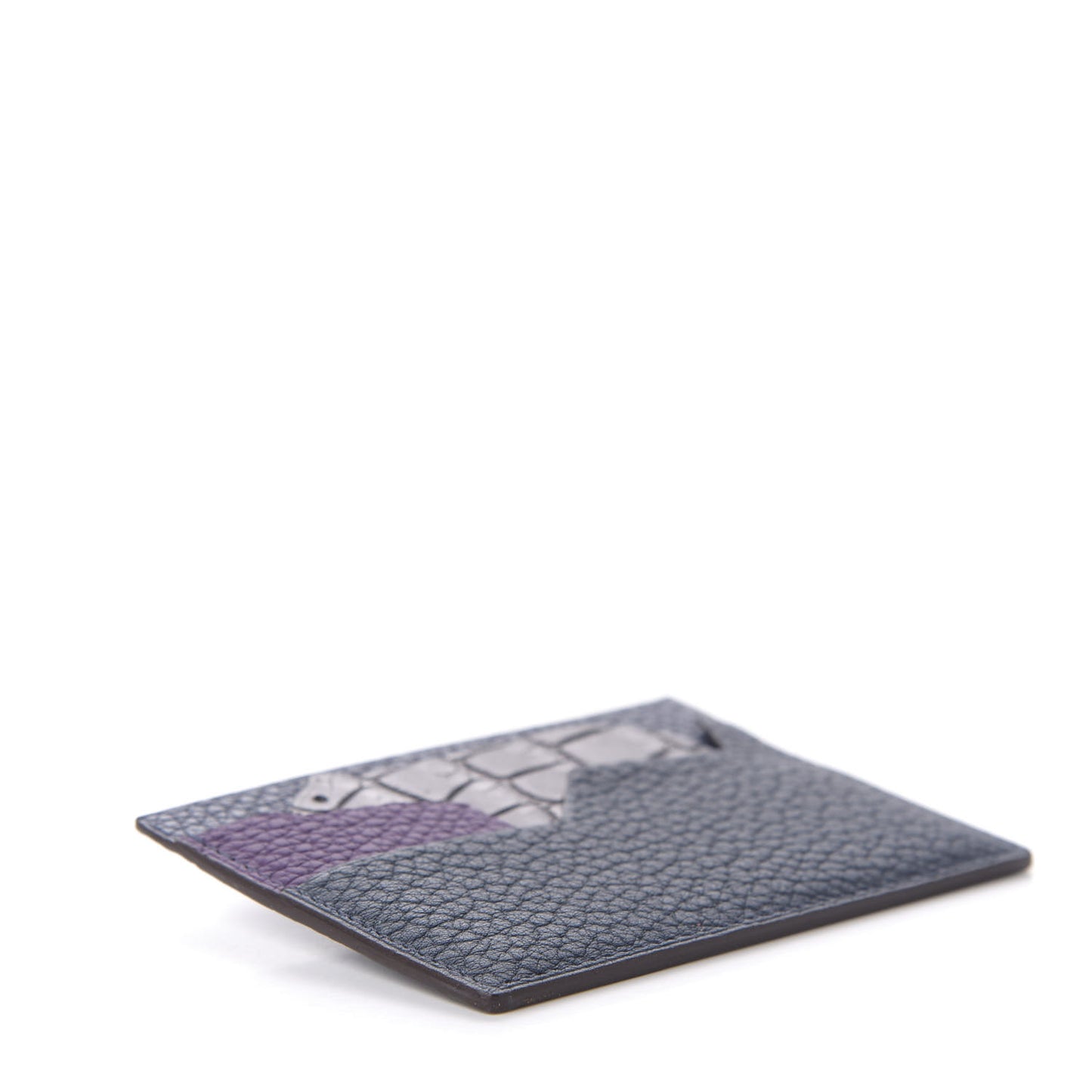 Togo Crocodile Bear Petit H Card Case Bleu Nuit Black Ultraviolet