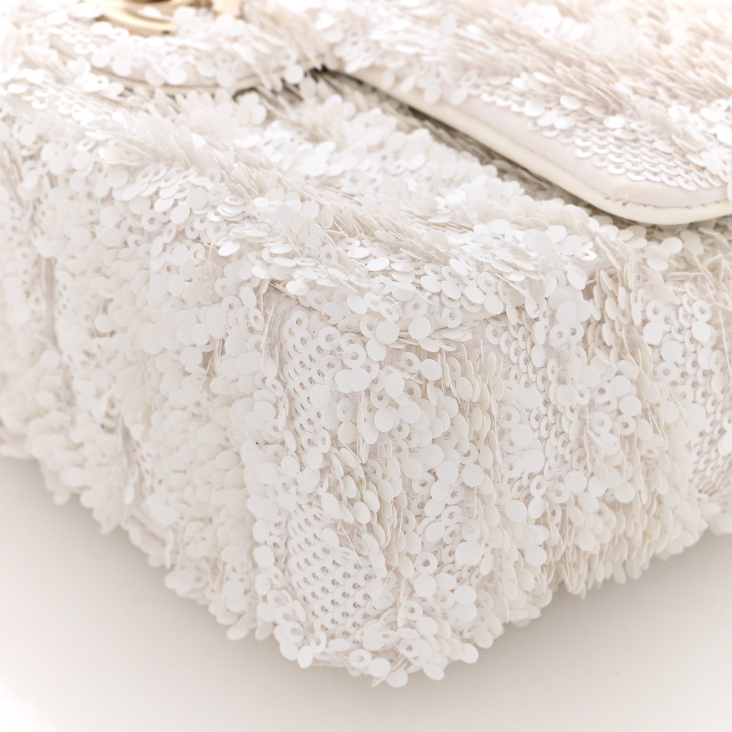 Chanel Sequin Small Single Flap White 10 of 10