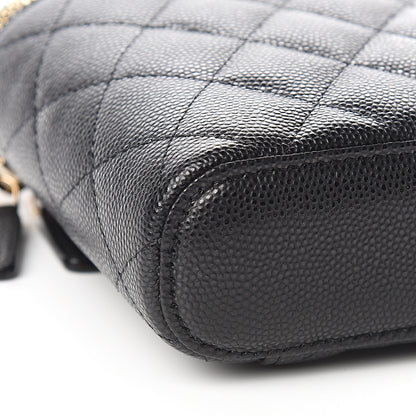 Chanel Caviar Quilted Small Vertical Coco Beauty Vanity Case With Chain Black 7 of 10