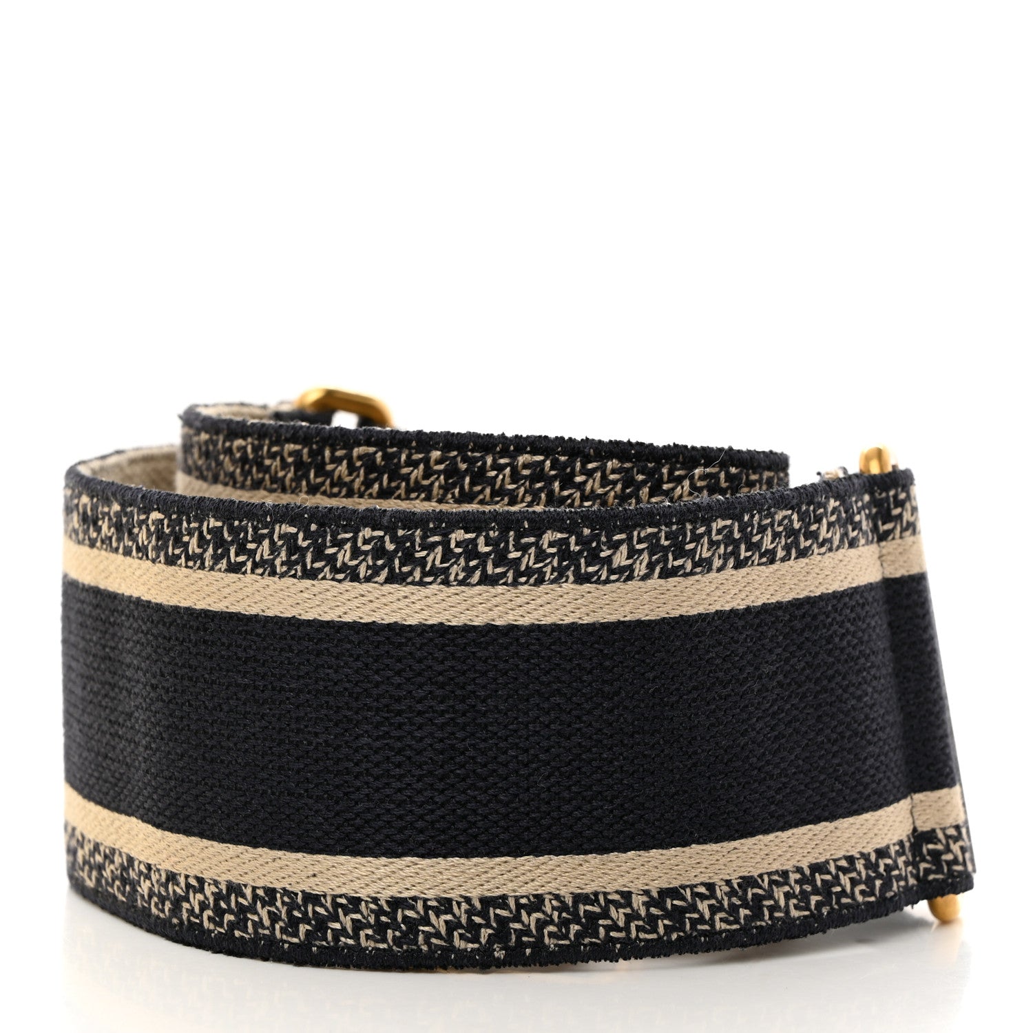 Christian Dior CHRISTIAN DIOR Canvas Embroidered Shoulder Strap Blue 2 of 5