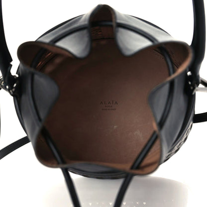 Alaia Calfskin Laser Cut Corset 19 Bucket Bag Black 8 of 9