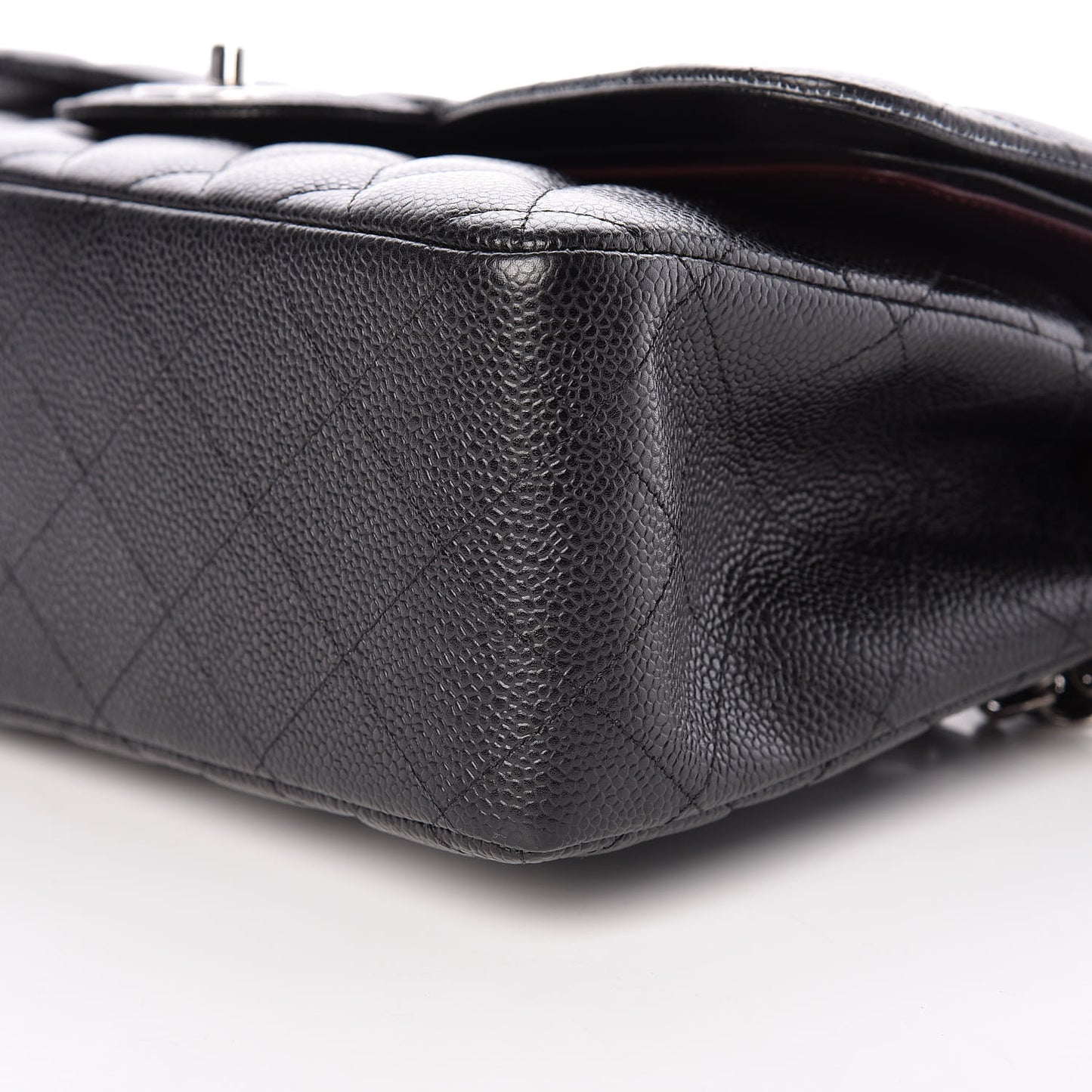 Caviar Quilted Jumbo Double Flap Black