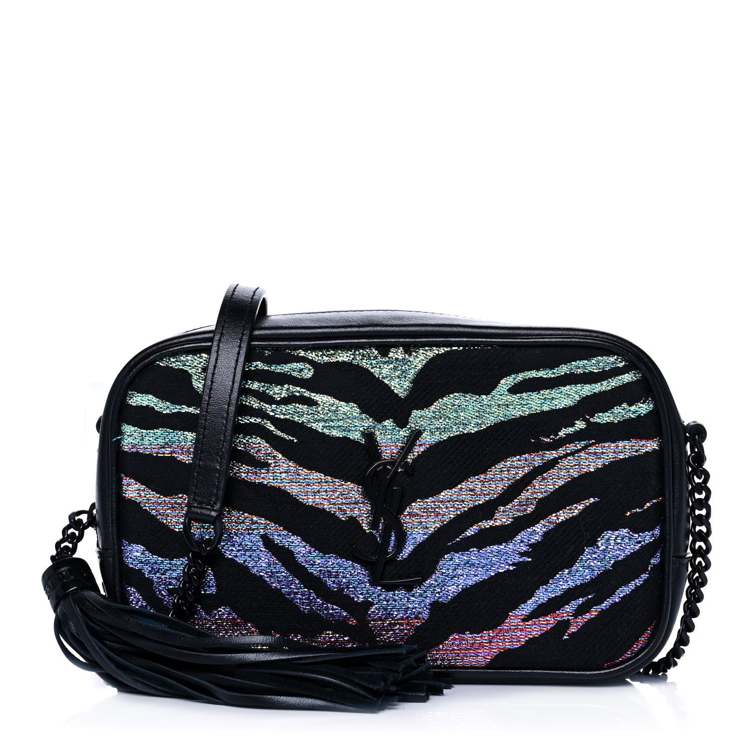 Saint Laurent Canvas Calfskin Metallic Tiger Print Monogram Lou Camera Bag Multicolor 1 of 14