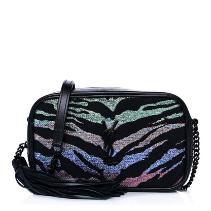 Saint Laurent Canvas Calfskin Metallic Tiger Print Monogram Lou Camera Bag Multicolor 1 of 14