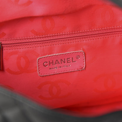 Chanel Calfskin Quilted Large Cambon Flap Black White 8 of 12