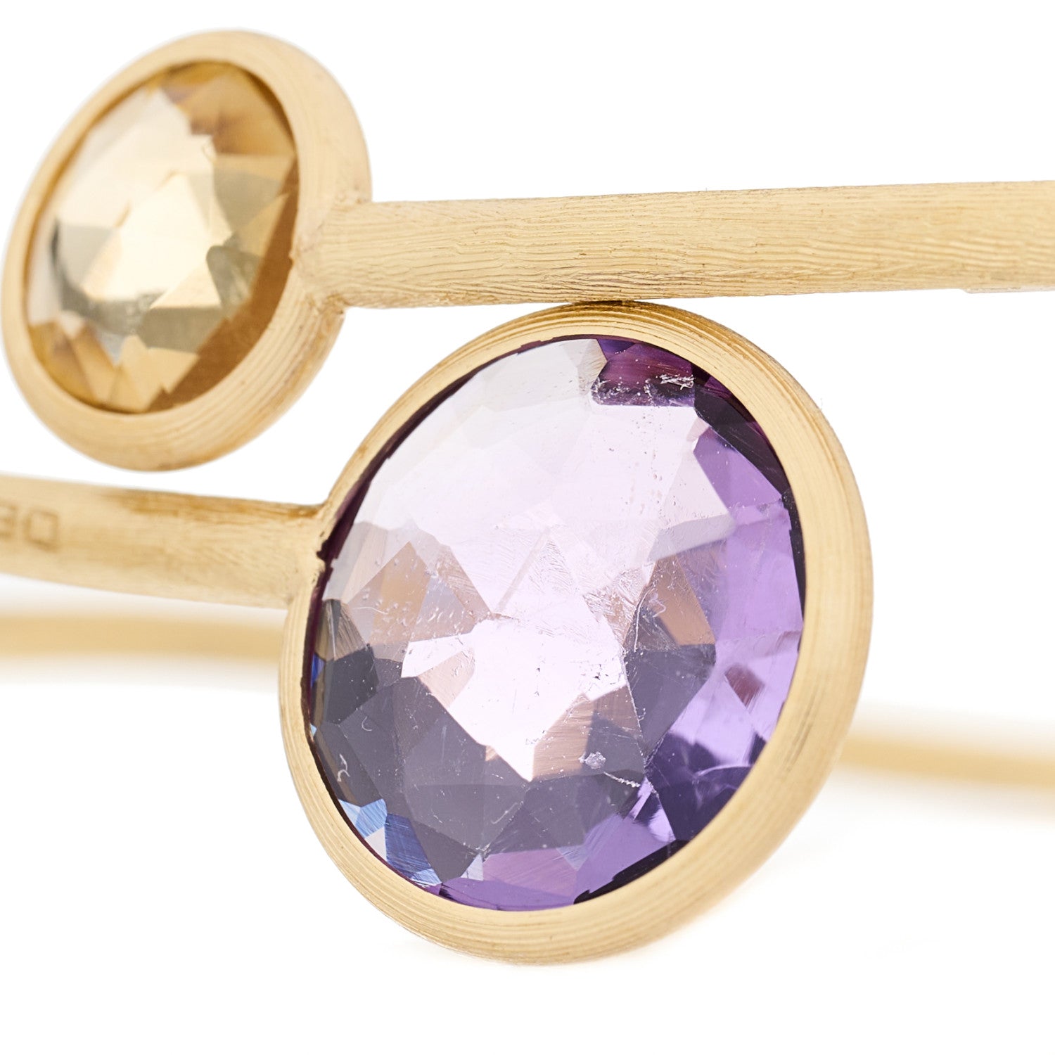 Marco Bicego 18K Yellow Gold Amethyst Citrine Jaipur Crossover Bangle Bracelet 4 of 6