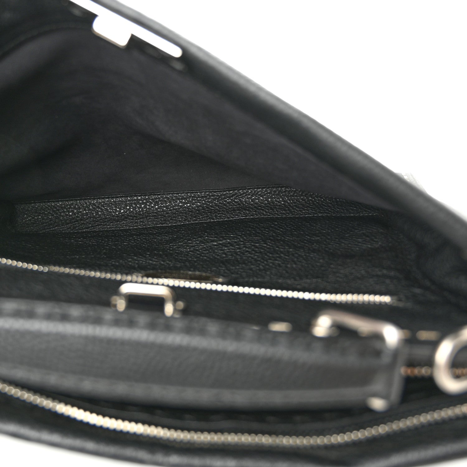 Fendi Cuoio Romano Selleria Studded Large Peekaboo Iconic Fit Satchel Black 6 of 13