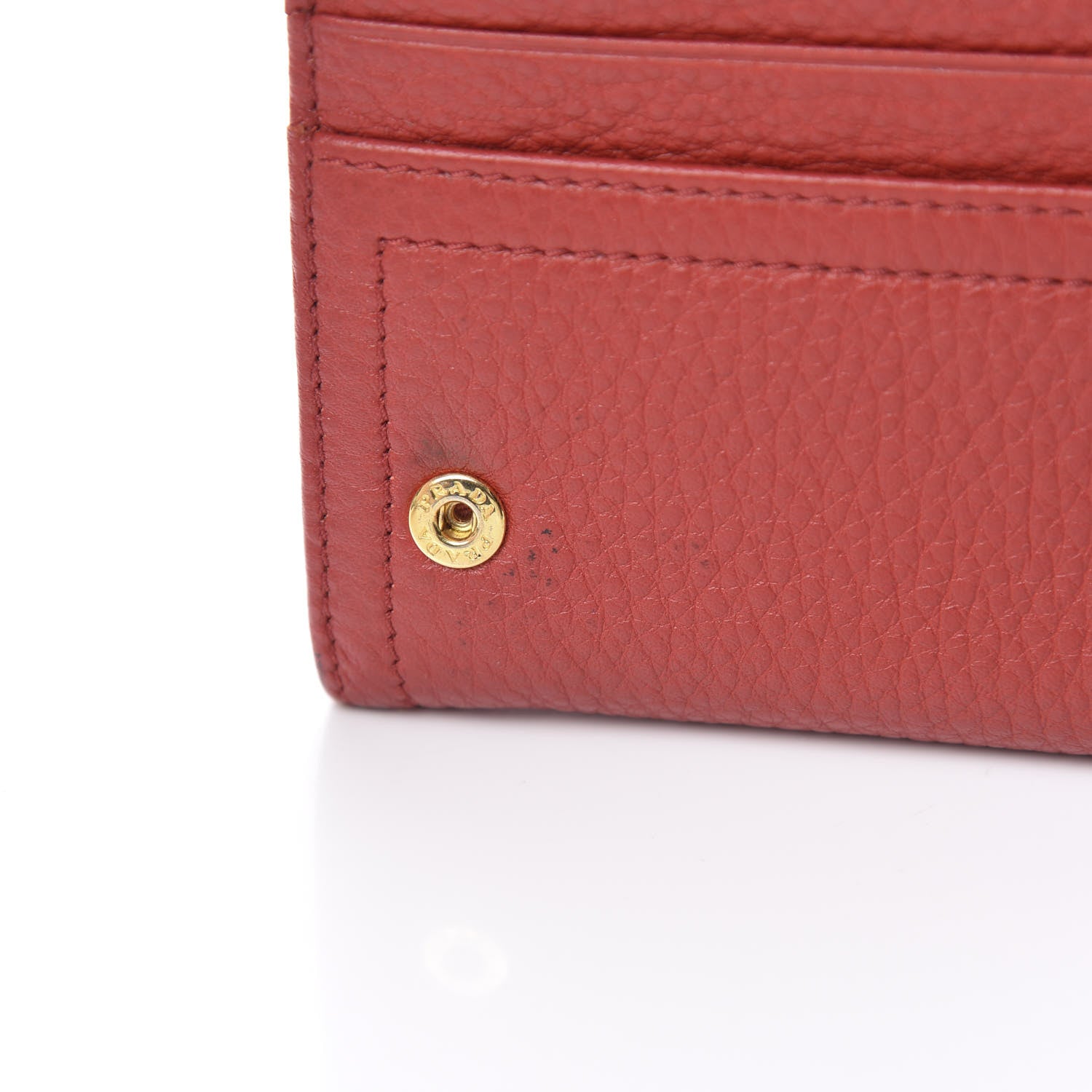 Prada Vitello Daino Continental Flap Wallet Fuoco 9 of 14