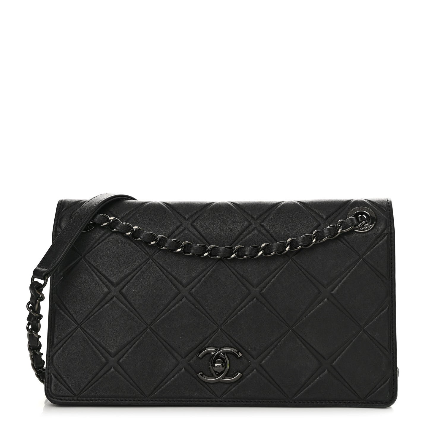 Calfskin Small Propeller Flap Black