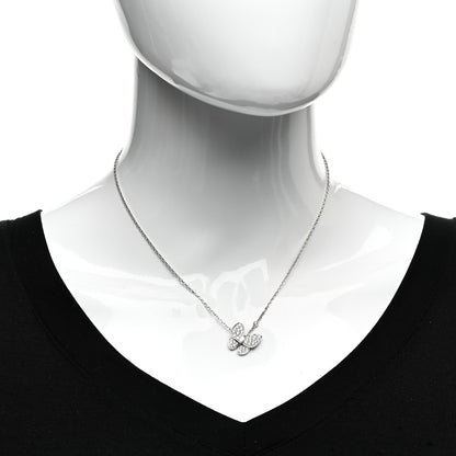 Van Cleef & Arpels 18K White Gold Diamond Two Butterfly Pendant Necklace 2 of 6