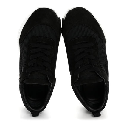 Hermes Air Mesh Suede Goatskin Bouncing Sneakers 36.5 Black 2 of 9