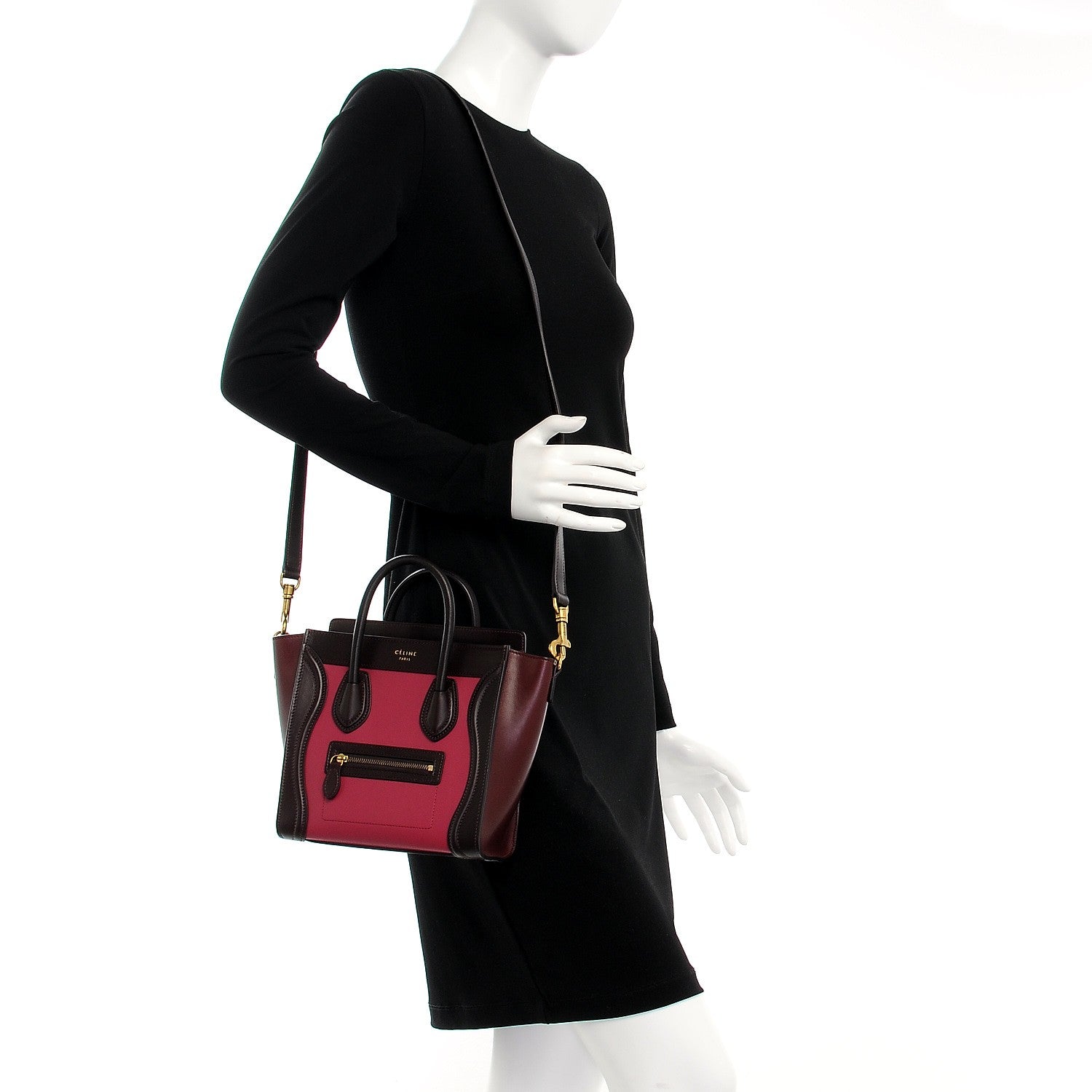 Celine Satin Calfskin Nano Tri-Color Luggage Orchid 2 of 8