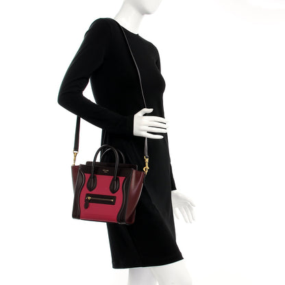 Celine Satin Calfskin Nano Tri-Color Luggage Orchid 2 of 8