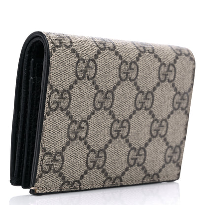 Gucci Dollar Calfskin GG Supreme Monogram GG Marmont Card Case Black Beige Ebony 3 of 6