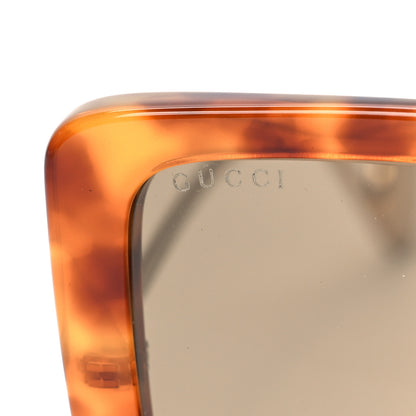 Gucci Acetate Oversize Square Frame GG0434S Sunglasses Havana Yellow 7 of 7