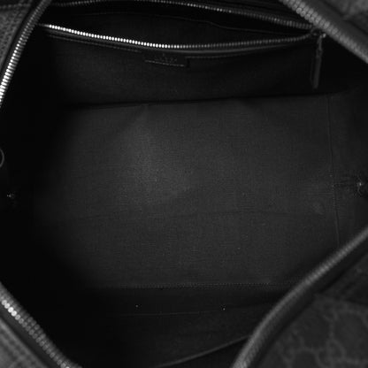 Gucci GG Supreme Monogram Azalea Calfskin Retro Interlocking G Large Duffle Bag Black Grey 4 of 11