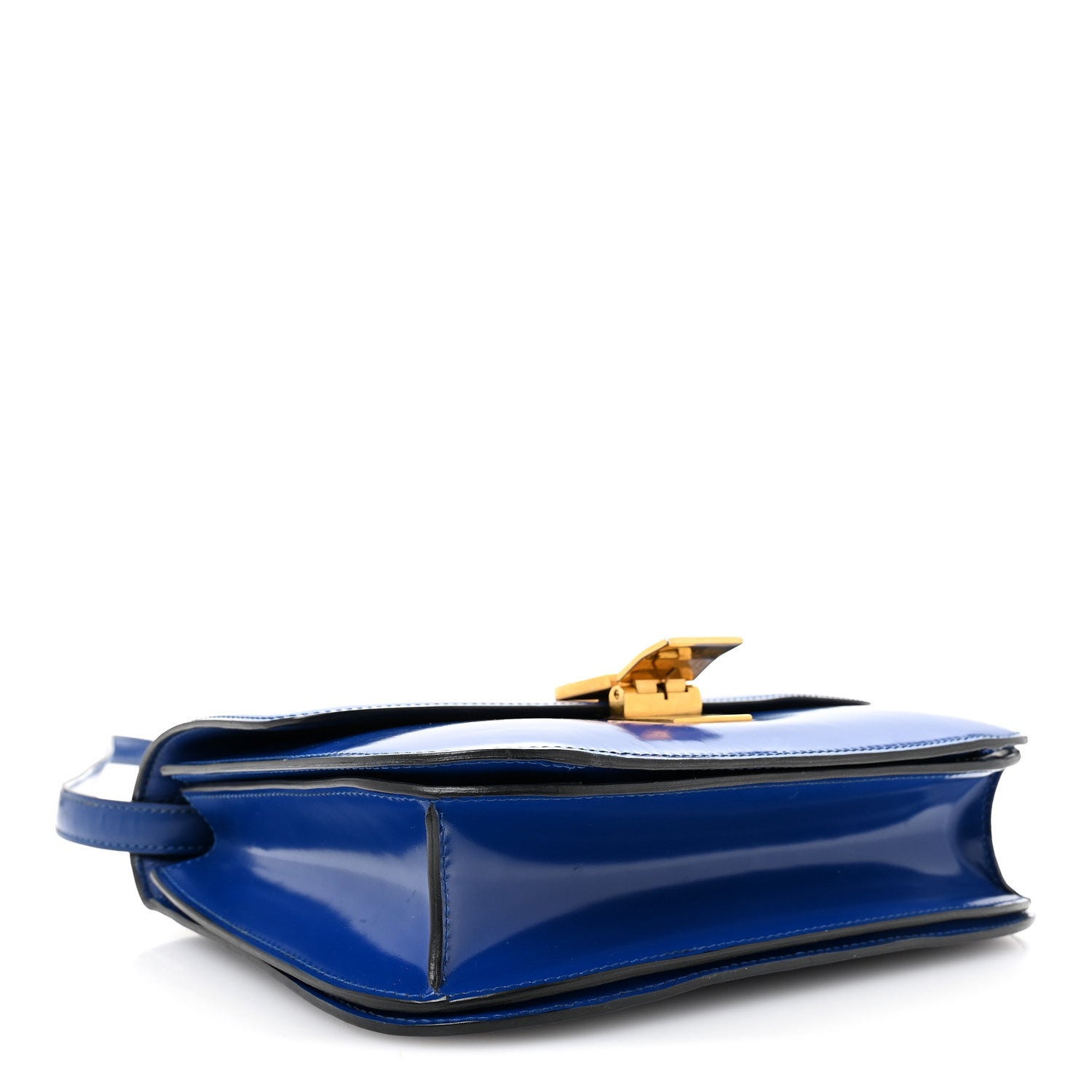Celine Spazzolato Calfskin Medium Classic Box Flap Bag Royal Blue 4 of 10