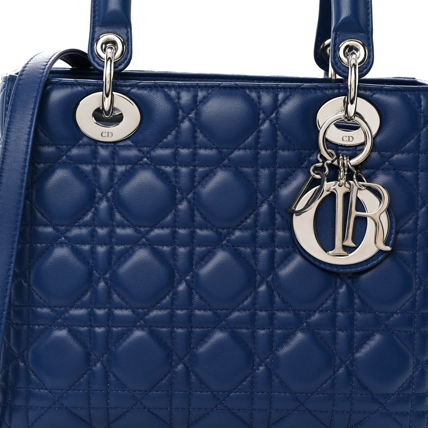 Lambskin Cannage Medium Lady Dior Blue