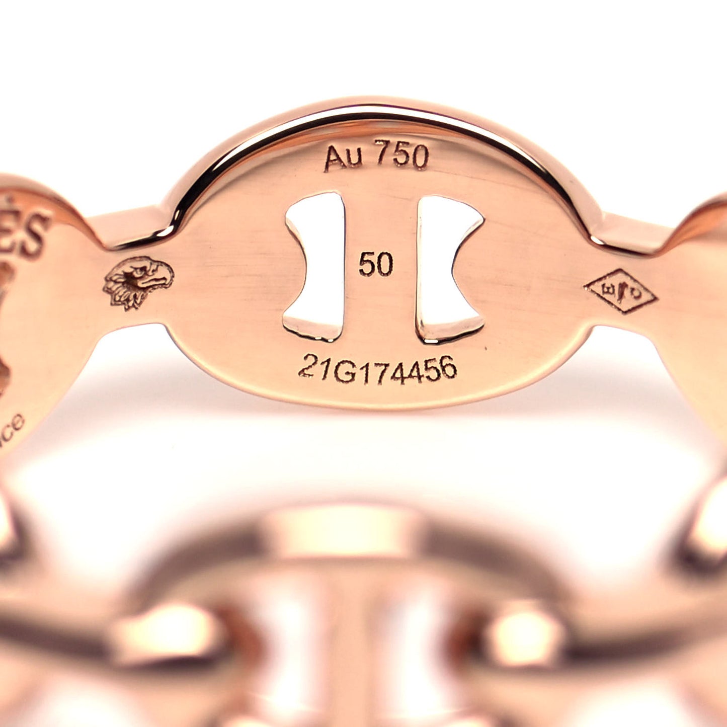 18K Rose Gold PM Chaine D'Ancre Enchainee Ring 50 5.25