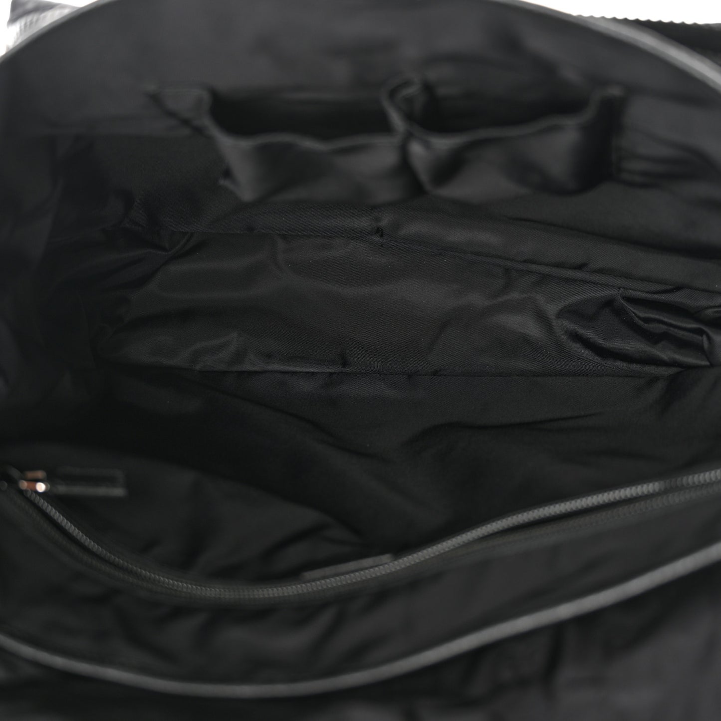 Nylon Monogram Double Buckle Flap Messenger Bag Black