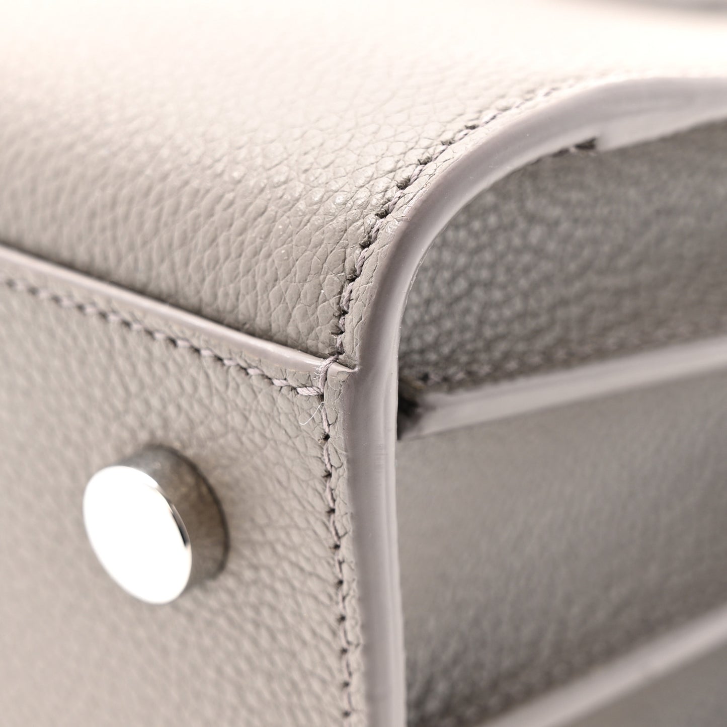Grained Calfskin Baby Sac De Jour Fog
