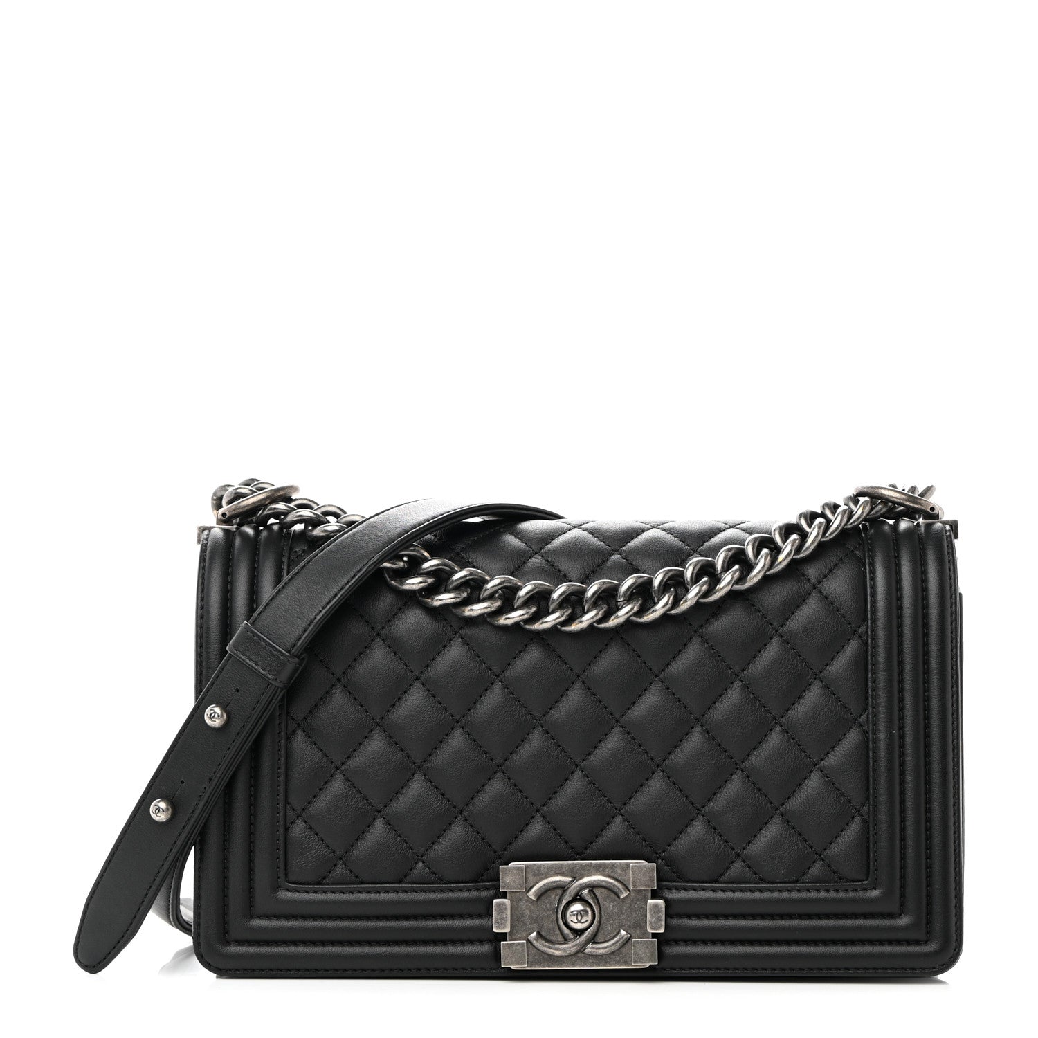 Chanel Calfskin Quilted Medium Boy Flap Black 1 of 13