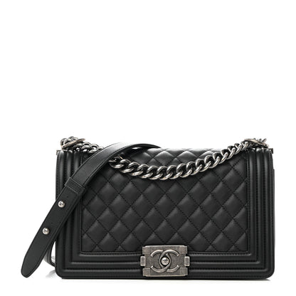 Chanel Calfskin Quilted Medium Boy Flap Black 1 of 13